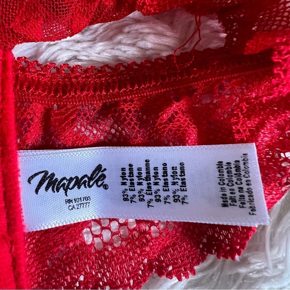 Mapale Red Heart Lace Bralette Small / Medium NEW with defects - Picture 6 of 7